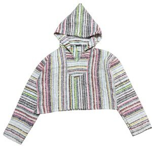 Earthbound‎ Trading Co Hoodie Womens Small Multicolor Striped Baja Boho Sweater